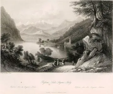 Bissone, Lake Lugano, Italy-Bissone, Lac De Lugano, Italie-Bissone Der See Lugano, Italien