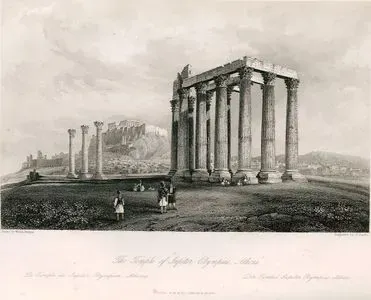 The Temple Of Jupiter Olympius, Athens-Le Temple De Jupiter Olympien, Athenes-Der Tempel Jupiter Olympius, Athen