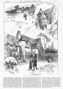 Rambling Sketches, Normandy-The Orchard, The Porch, Market Place, Honfleur, Ruined Church of Criqueboeuf, Manoir Canapuille
