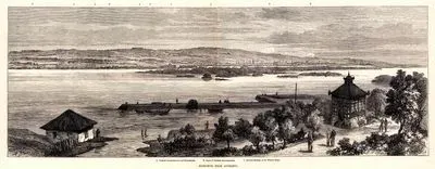 Rustchuk From Giurgevo, A.Turkish Intrenchments And Breastworks B.Tents Of Turkish Encampment C.Railway Station At The Water's Edge