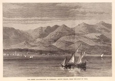 The Greek Insurrection in Thessaly, Mount Pelion From Gulf of Volo