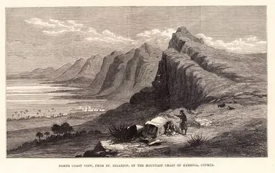North Coast View, From St.Hilarion, On The Mountain Chain of Kyrenia, Cyprus