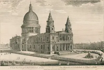 A North West View Of St.Paul's Cathedral, London - Vue Perspective De La Cathedrale De St.Paul A Londre