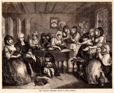The Harlot's Progress-Plate VI.-The Funeral