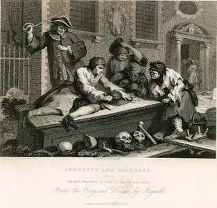 Industry And Idleness-The Idle Prentice At Play in The Church Yard-Plate 3