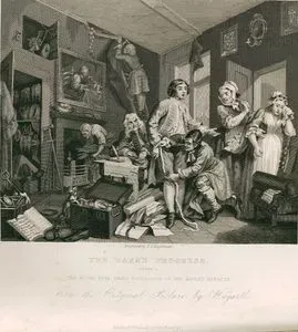 The Rake's Progress-The Young Heir Takes Possession of the Miser’s Effects-Plate I.