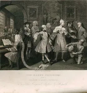 The Rake's Progress-Surrounded By Artists & Professors-Plate 2