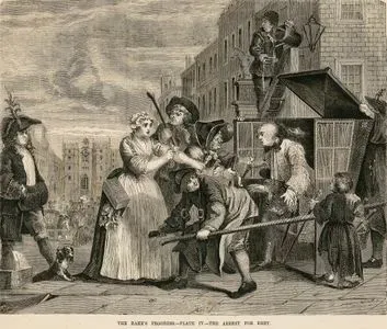The Rake's Progress-Plate 4-The Arrest For Debt