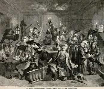 The Rake's Progress-Plate 6-The Rake's Ruin At The Gaming Table