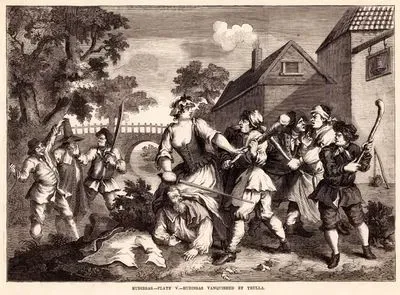 Hudibras-Plate V-Hudibras Vanquished By Trulla
