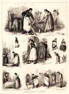 Female Labour in Germany-Sawing Wood, Mixing Mortar, Street Sweepers, Clearing Brick, Grading A Street
